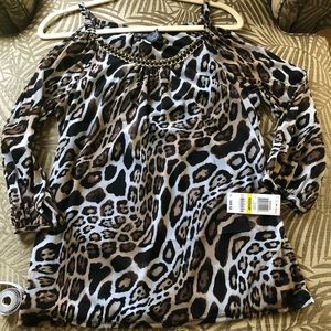 INC Leopard Print Cold Shoulder